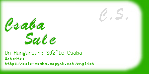 csaba sule business card